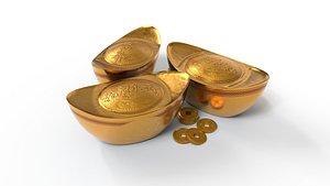3D model gold ingot