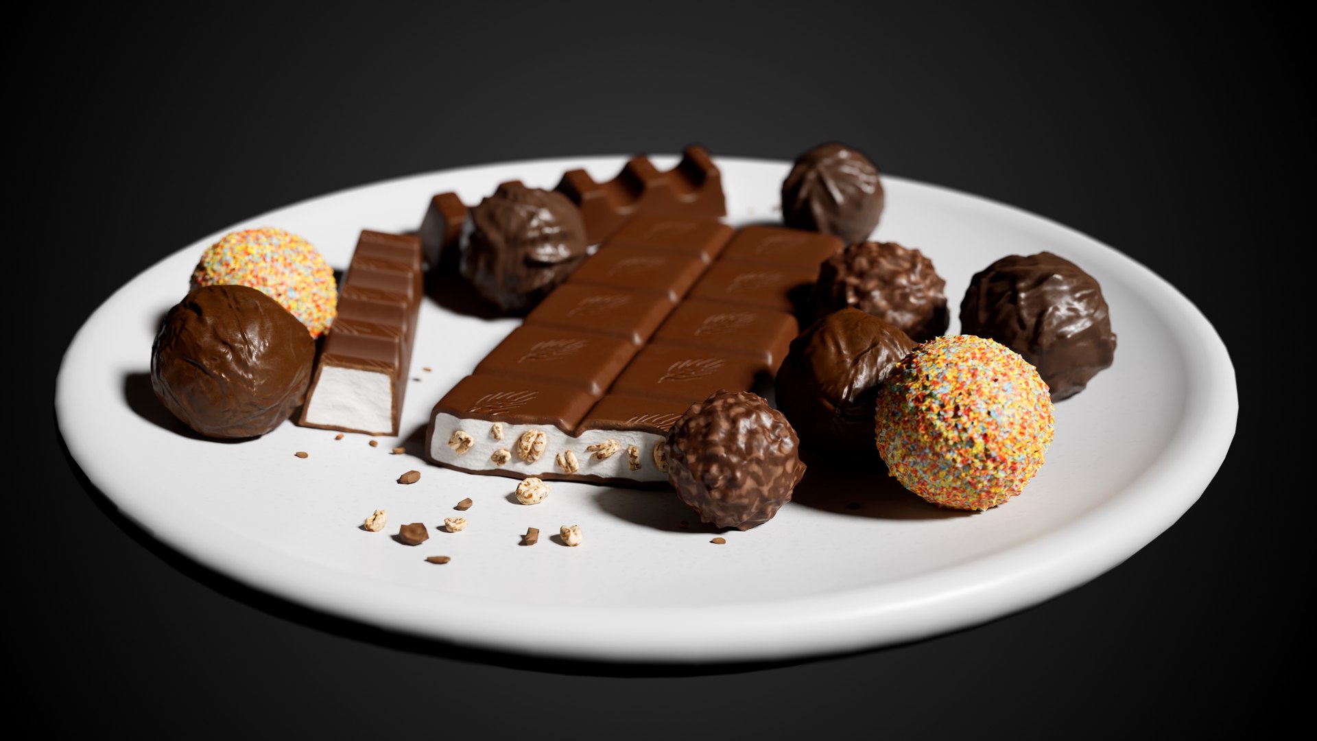 Chocolate and Pralines Plate 3D https://p.turbosquid.com/ts-thumb/pv/7B536e/ND/05/jpg/1793273036/1920x1080/fit_q87/182c954b154fd39a2317a94fe4c8e1505f80e208/05.jpg