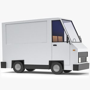 Stylized Van Low Poly 3D Model