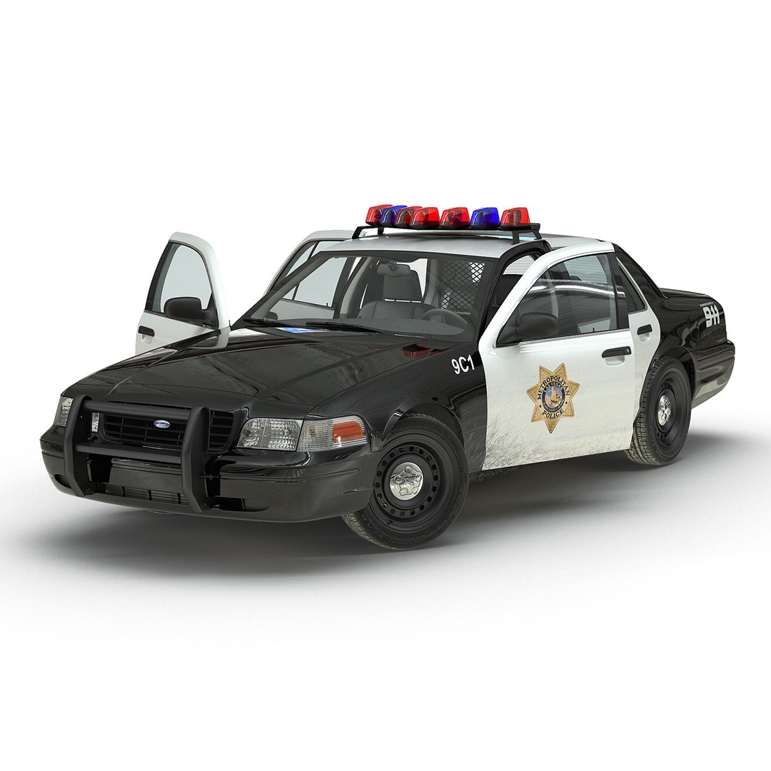 Ford Crown Victoria Police Car Rigged 3D model preview