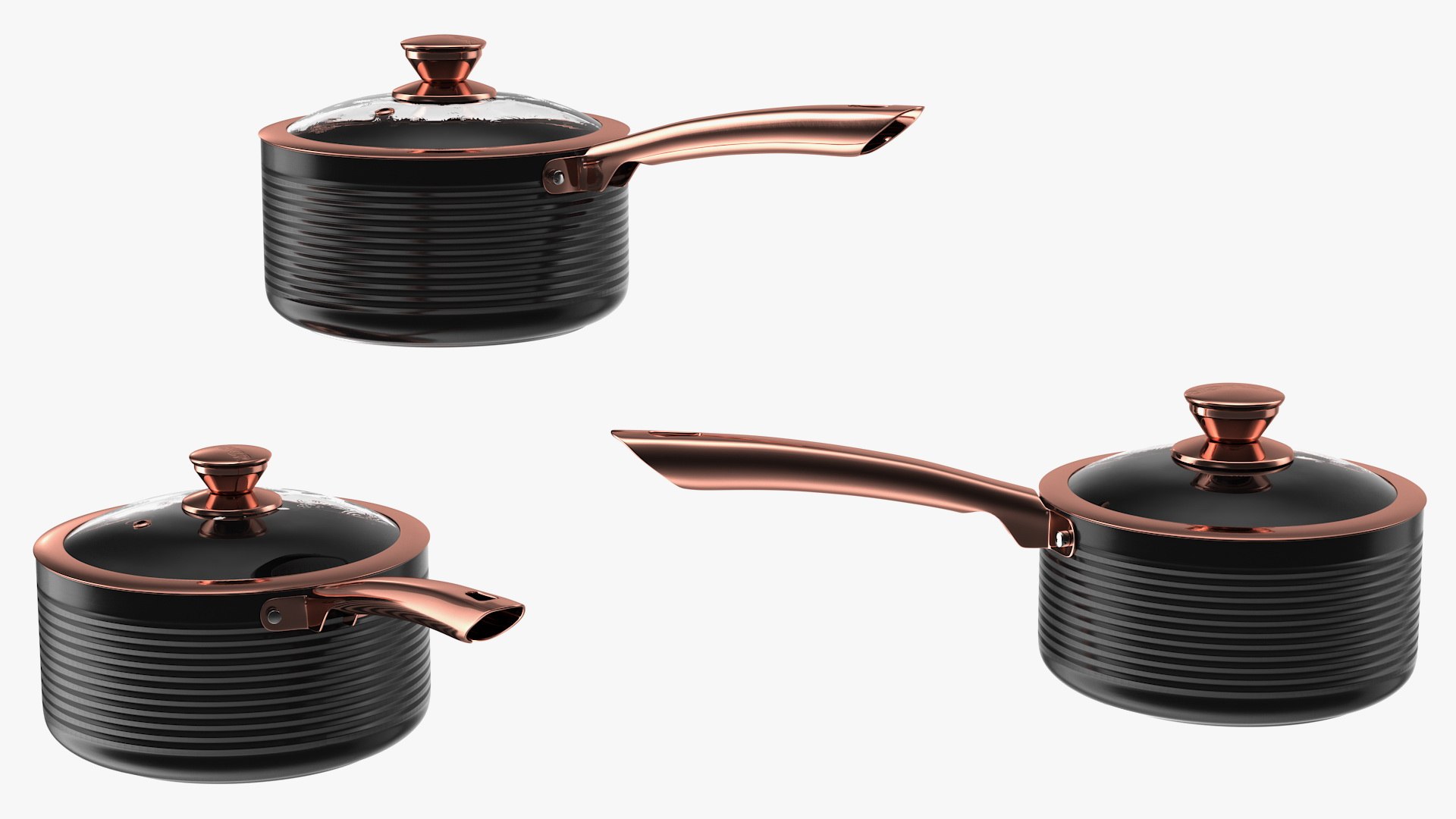 Tower Saucepan Set 3D model preview