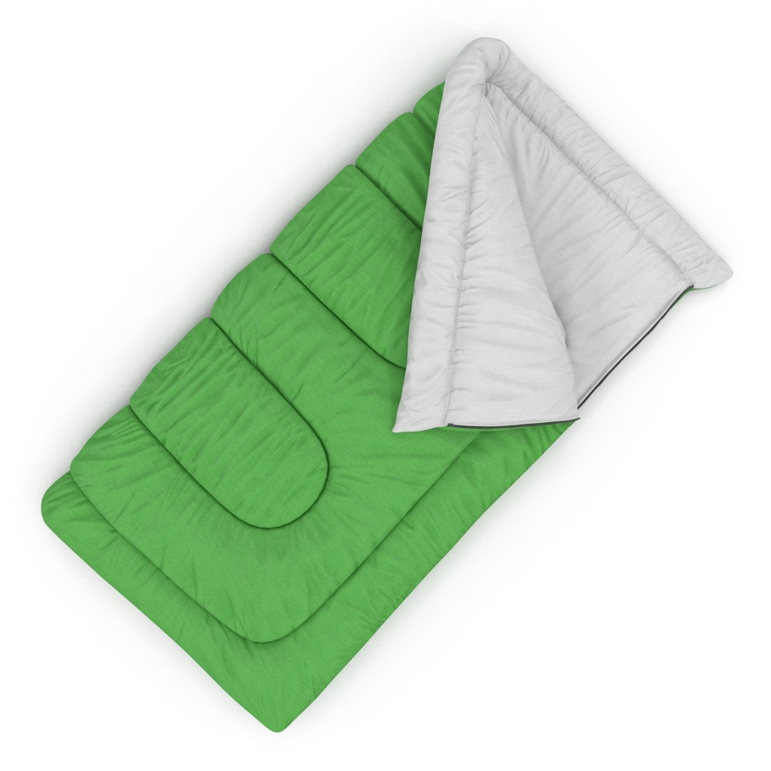 sleeping bag green 3d 3ds
