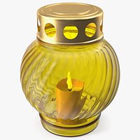 Memorial Grave Candle Lamp Yellow