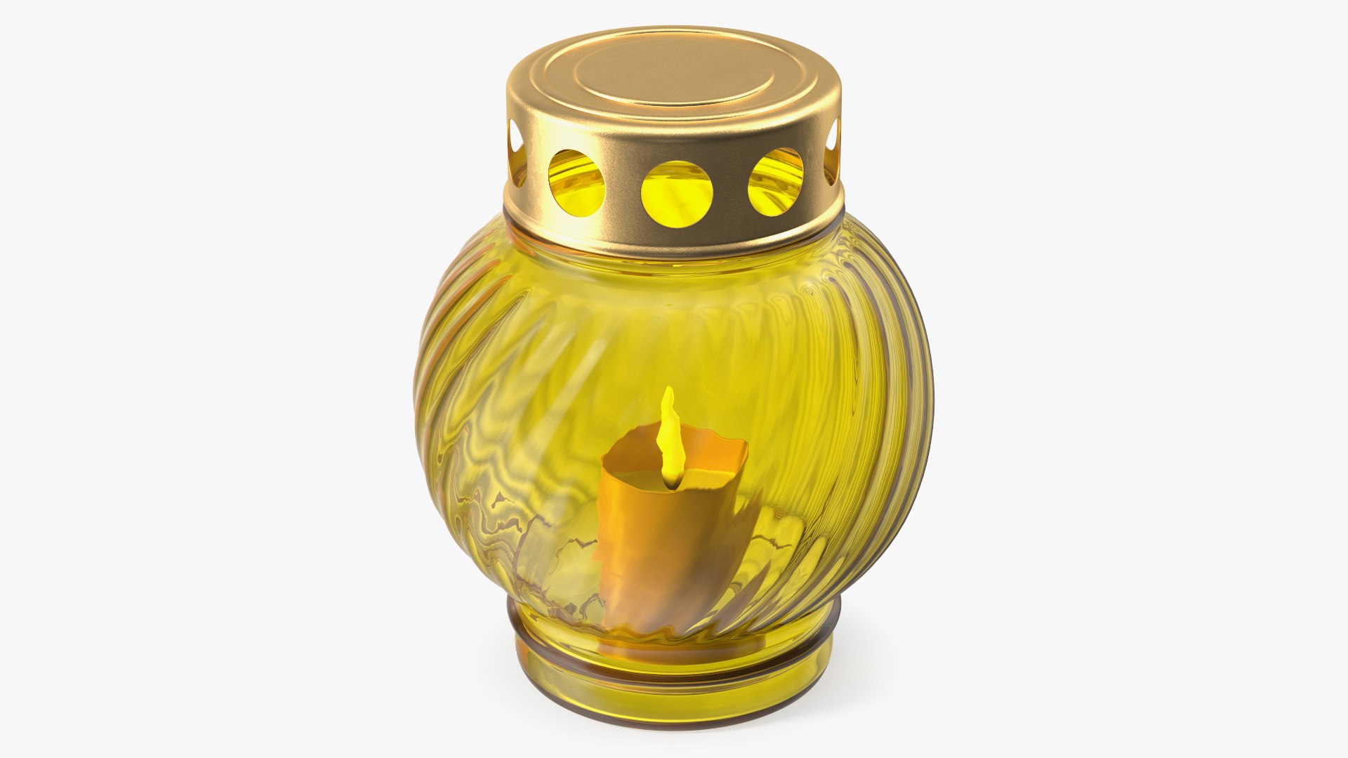 Memorial Grave Candle Lamp Yellow 3D model preview