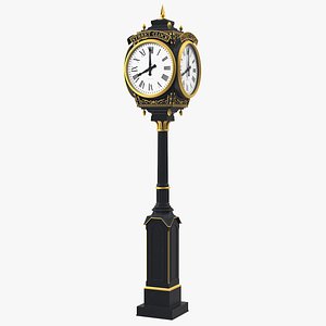 city street clock black model