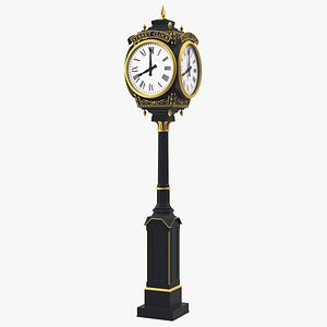 City Street Clock Black