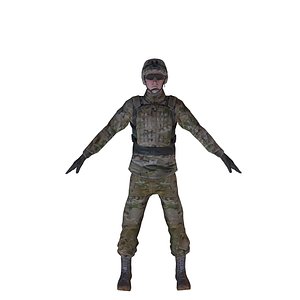 3D modern british soldier model