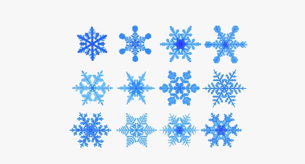 Realistic snowflakes set 3D - TurboSquid 1370280