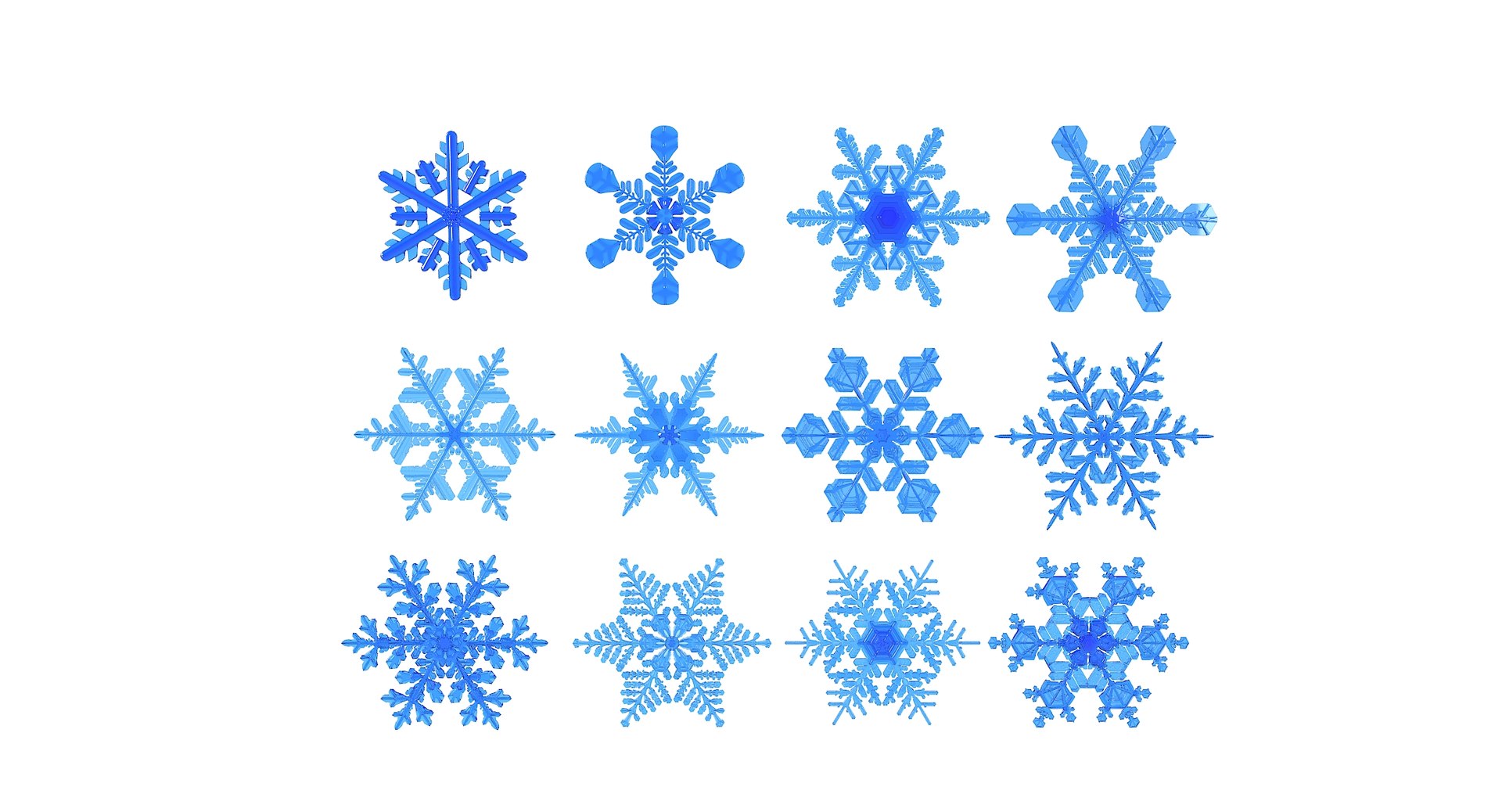 realistic snowflakes set 3D https://p.turbosquid.com/ts-thumb/pv/e30lGH/YRCzPcQs/c_0001/jpg/1548259215/1920x1080/fit_q87/5830290653e32b3ea8b1984f2d70e5b8636ce4e0/c_0001.jpg