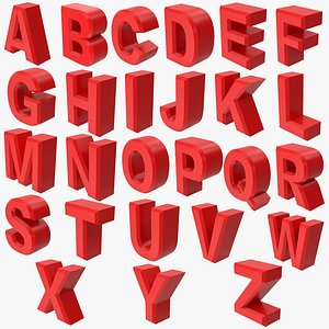Red English Alphabet
