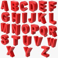 Red English Alphabet