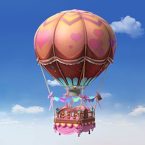 cartoon hot air balloon 3D