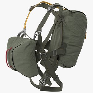 Army Airborne Parachute Backpack Worn