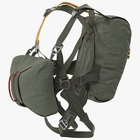 Army Airborne Parachute Backpack Worn