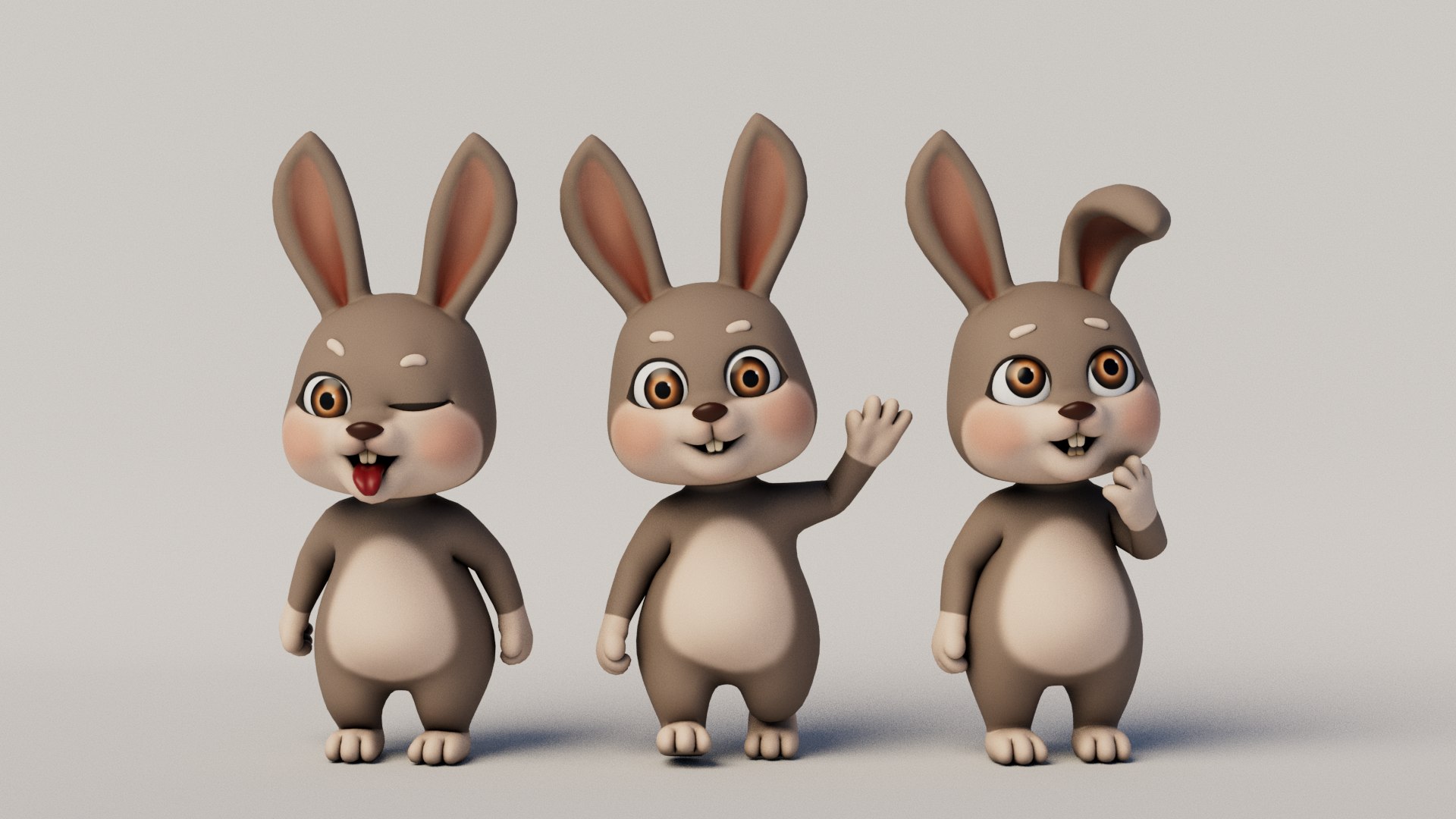 Rigged Cartoon Rabbit 3D Model - TurboSquid 2221529