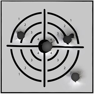 3D model Target Bullet Holes with 8 Holes Shapes