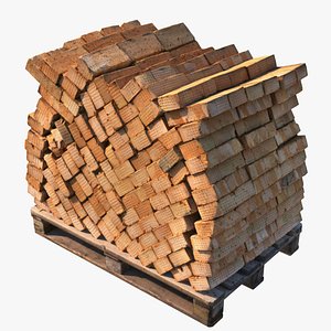 Pallet with red bricks