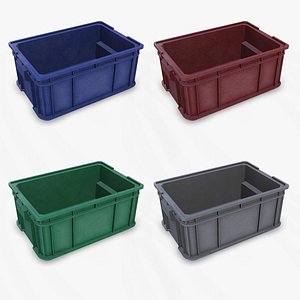 Old Plastic Crate 01 Low-poly PBR 3D