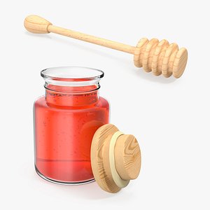 Jar of Honey with Honey Dipper Collection
