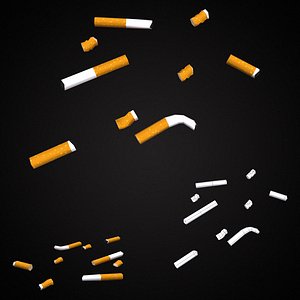 Cigarette Butts Low poly 3d