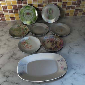 porcelain plates 3d max