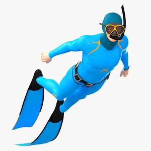 Scuba Freediver Animated HQ Standard License