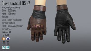 FPS hand glove tactical 05 s7 3D model