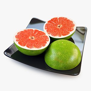 3d grapefruit slice green