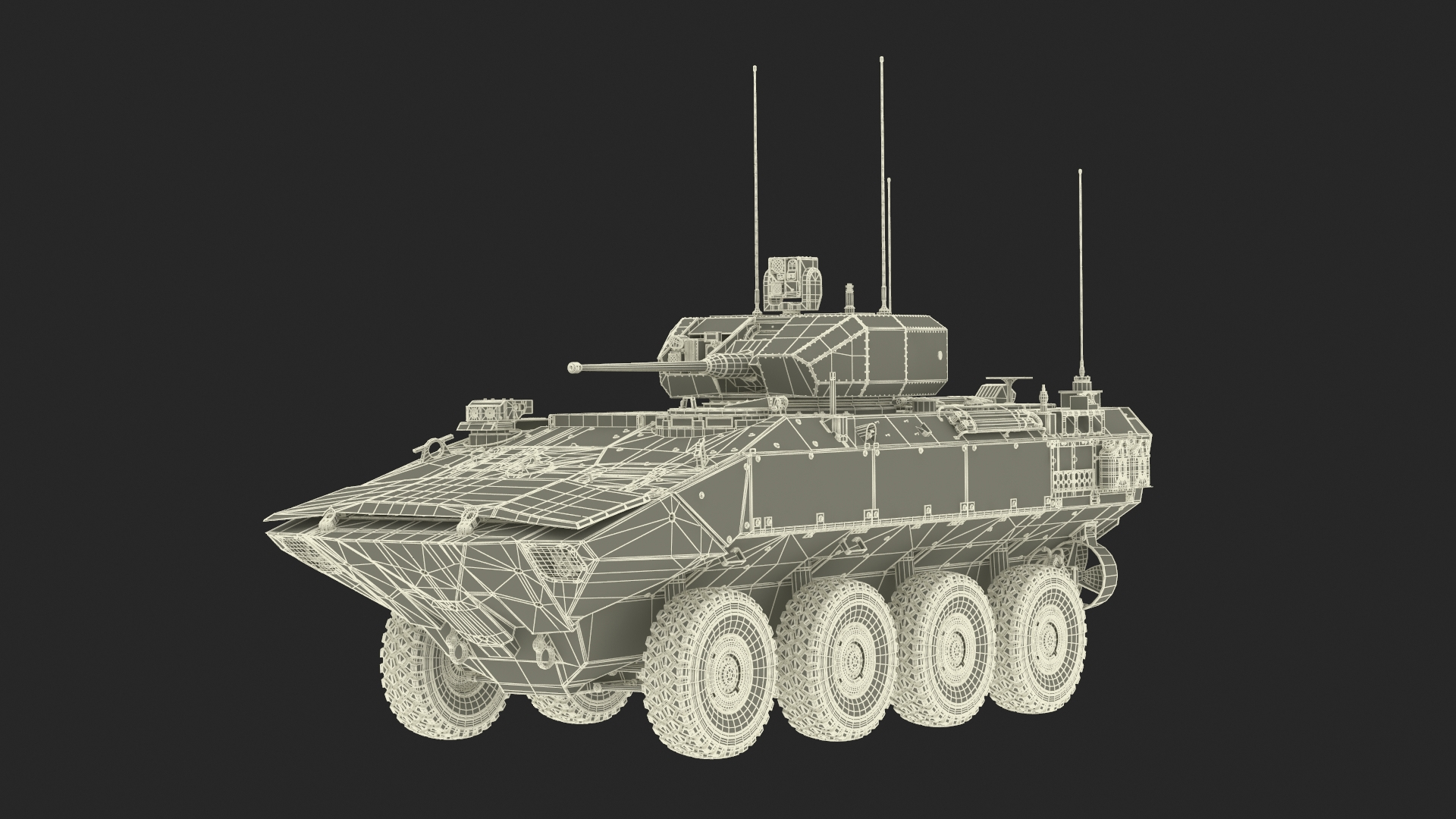 3D US Amphibious Combat Vehicle ACV With 30mm Gun Rigged Model ...