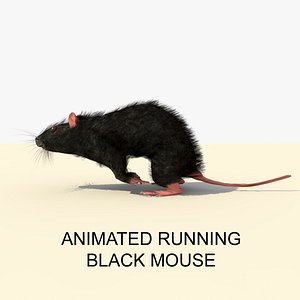 Animated Running Black Mouse