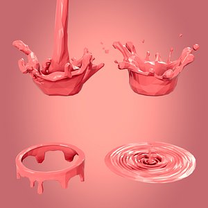3d splash paint model