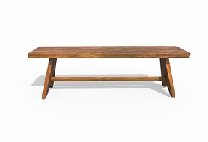wooden bench 3D