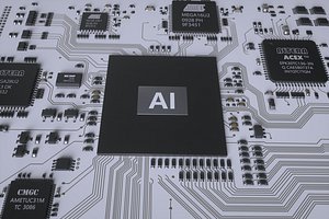 Electronic chip circuit board 3D model