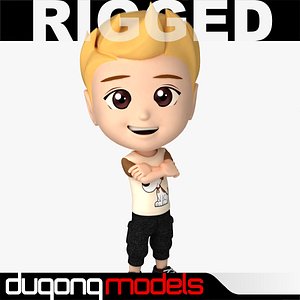 dugm06 rigged cartoon boy 3d model