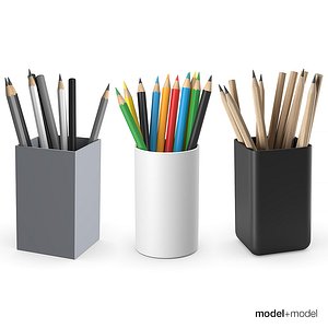pencils color graphite 3D model