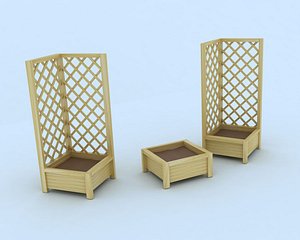 3d wooden planters model
