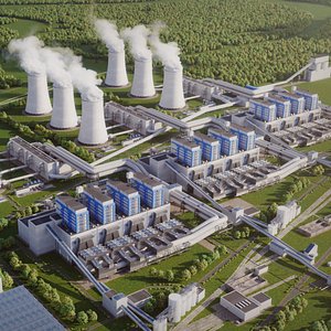 3D Power plant detailed