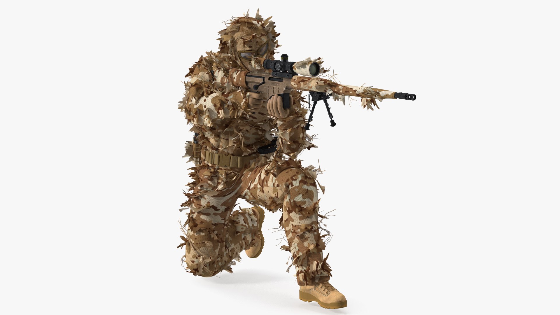Sniper Shooting in Sitting Position 3D model preview