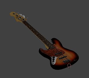 left-handed Fender Japan 62 Reissue Jazz Bass in 3-Tone Sunburst