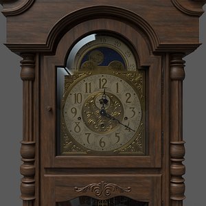 pbr grandfather clock 3D model