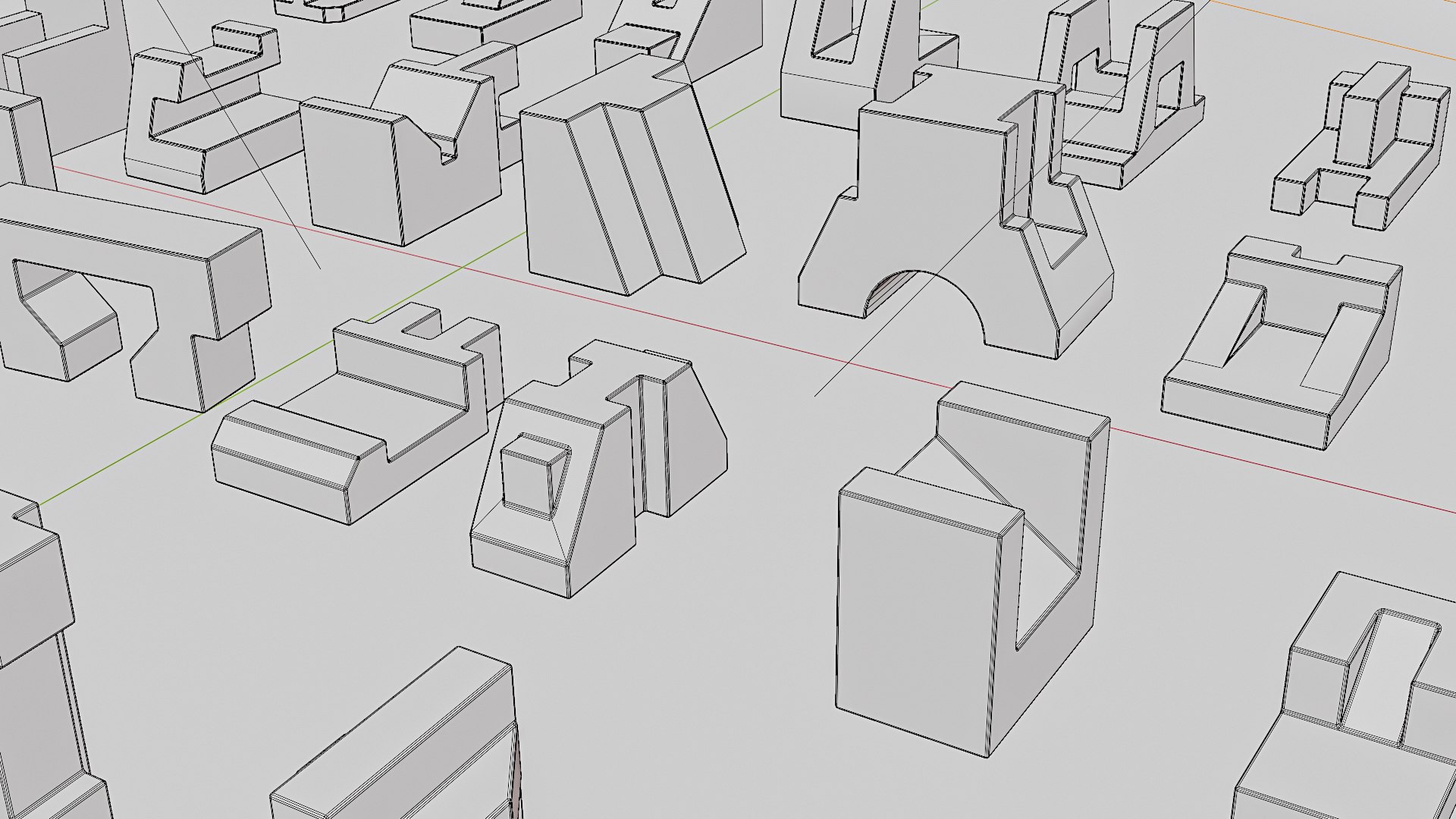 3D Building Blocks Kit Hard Surface Machined Parts 3D - TurboSquid 2181562