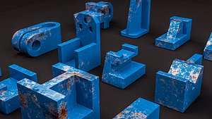 3D Building Blocks Kit Hard Surface Machined Parts  V2 3D