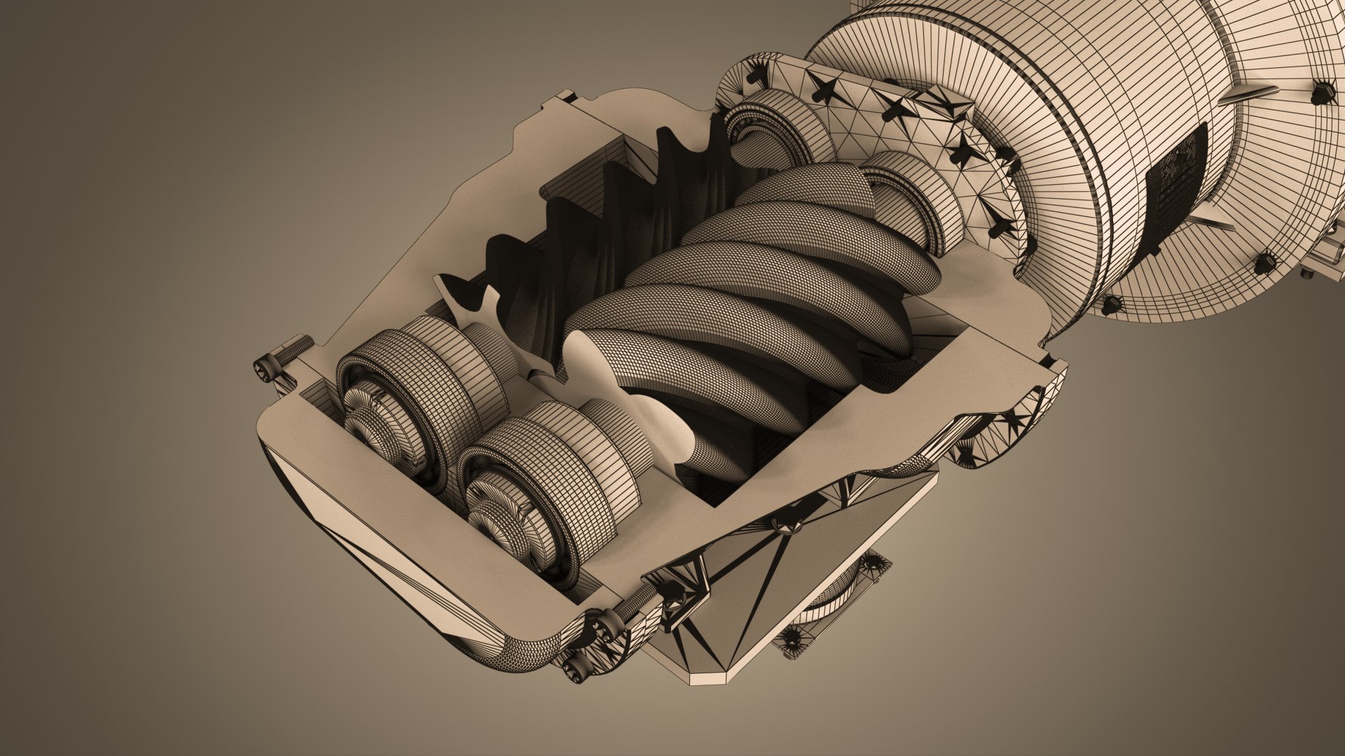 3D Screw Compressor Model - TurboSquid 2369033