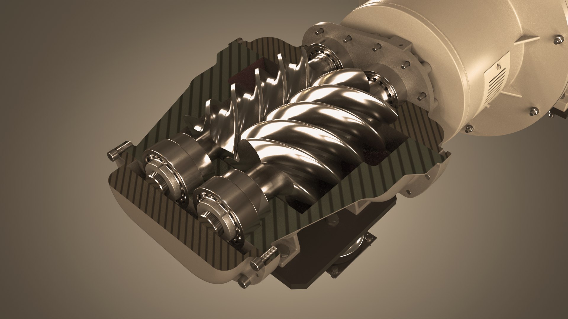 3D Screw Compressor Model - TurboSquid 2369033