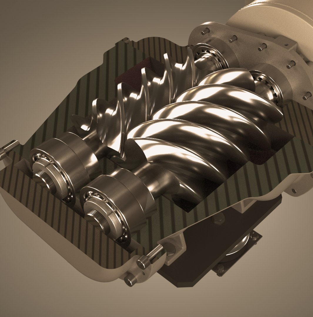 3D Screw Compressor Model - TurboSquid 2369033