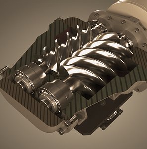 3D Screw Compressor model