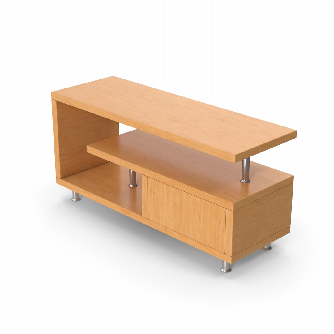 3D Wooden TV Stand Model TurboSquid 1961011