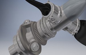 3D Planetary Reducer For Radial Aircraft Engine model