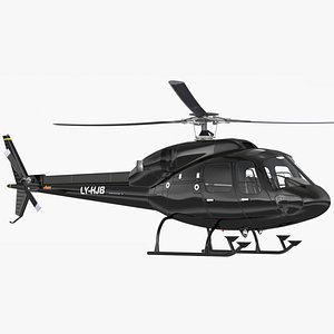 Helicopter Eurocopter AS355 Rigged for Maya