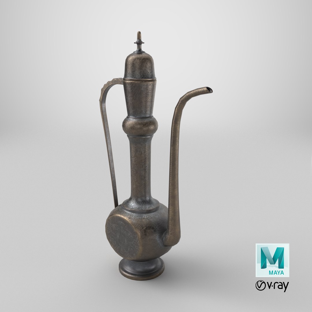 3D Vintage Arabic Jug Dark Bronze model https://p.turbosquid.com/ts-thumb/px/Mnk1w2/Hd/stemcell_maya_vray_render/png/1785432400/1920x1080/fit_q87/ffe459ded7c65eeda54787a9d77448d9ba21d795/stemcell_maya_vray_render.jpg